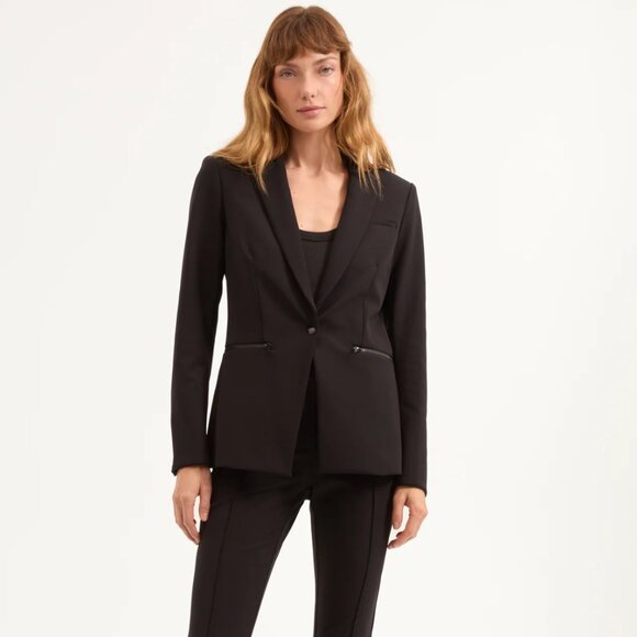 NWT! Veronica Beard Scuba Dickey Jacket Blazer, Size 8, Black